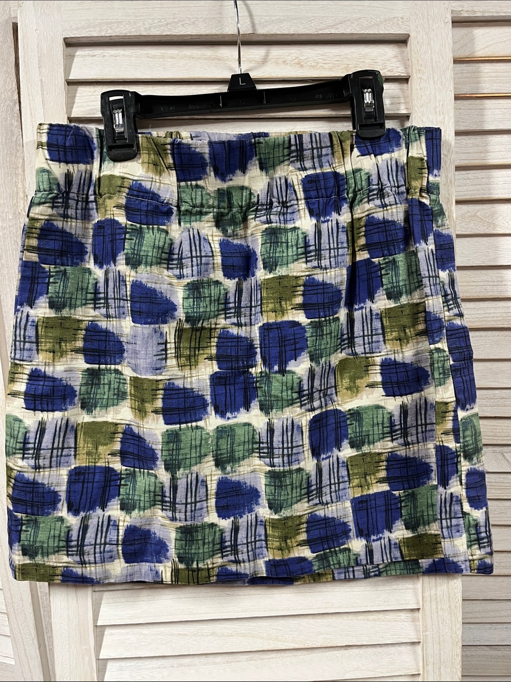 Banana Republic Blue, Green & Cream Printed Mini Skirt